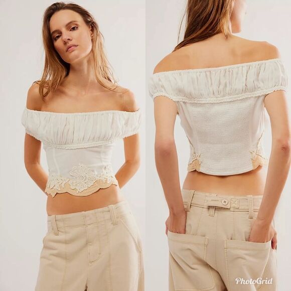 Revolve Free People Liana Lace Off The Shoulder Lace Top - Picture 2 of 8